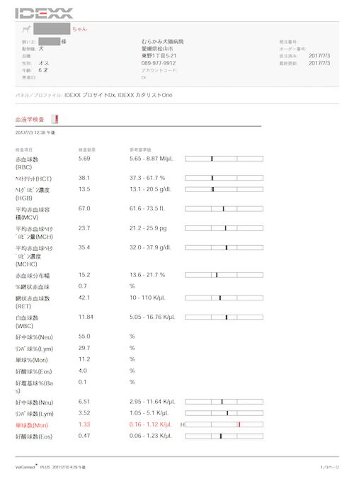 血液検査結果見本１