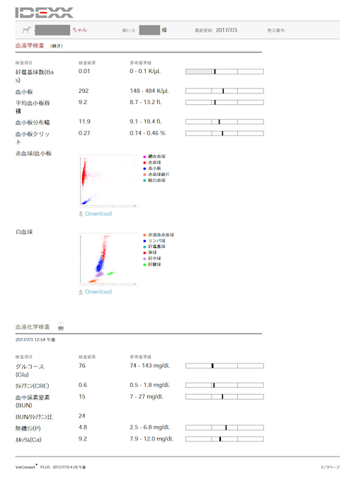 血液検査結果見本２